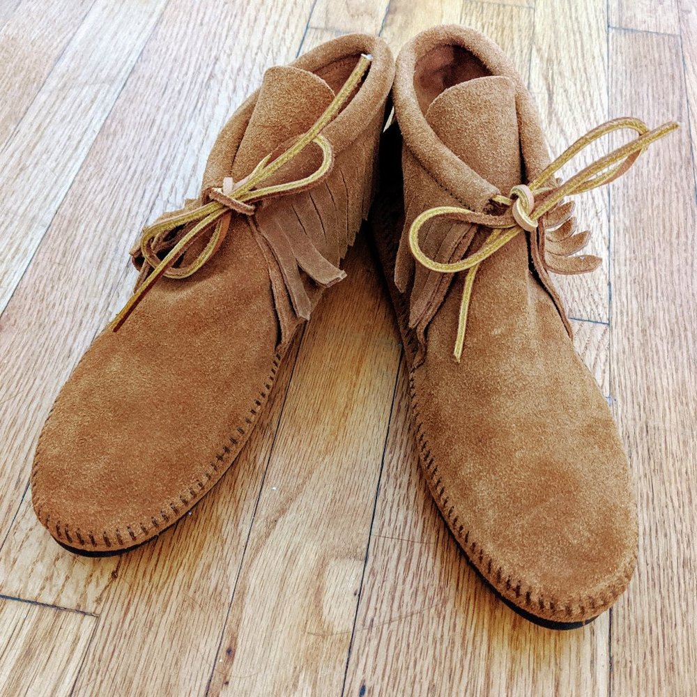 Minnetonka Classic Fringe Hardsole Boot, Brown